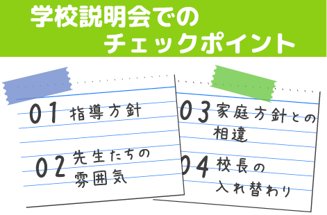 学校説明会でのチェックポイント