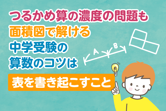 つるかめ算も濃度の問題も 面積図 で解ける 中学受験の算数のコツは 表を書き起こすこと 中学受験情報局 かしこい塾の使い方