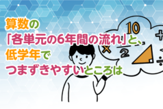 算数の「各単元の6年間の流れ」と、低学年でつまずきやすいところは