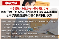 わが子の「やる気」を引き出す3つの基本戦略と中学受験を成功に導く親の関わり方